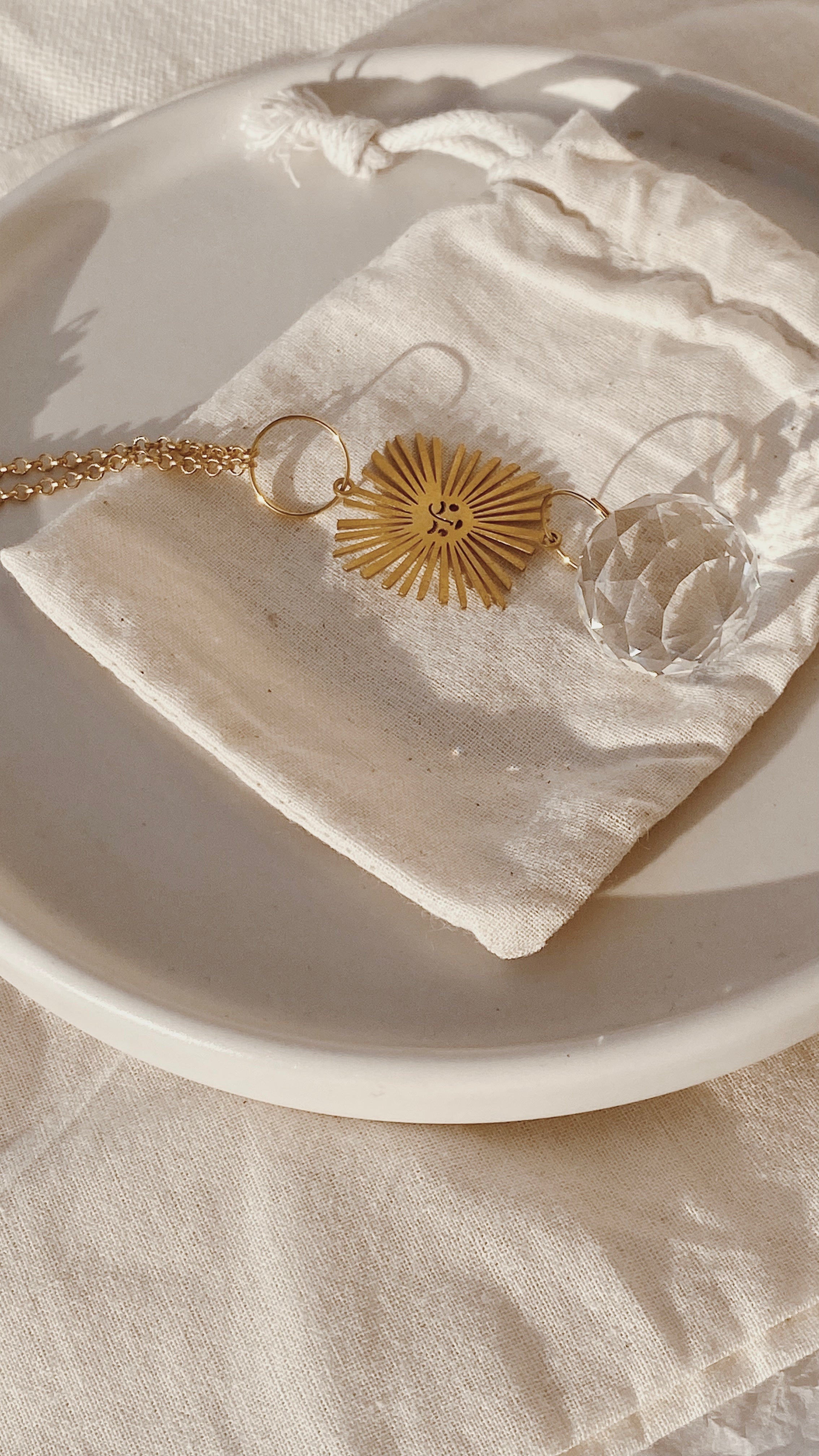 Crystal Suncatcher crafted with brass - Calm Mini