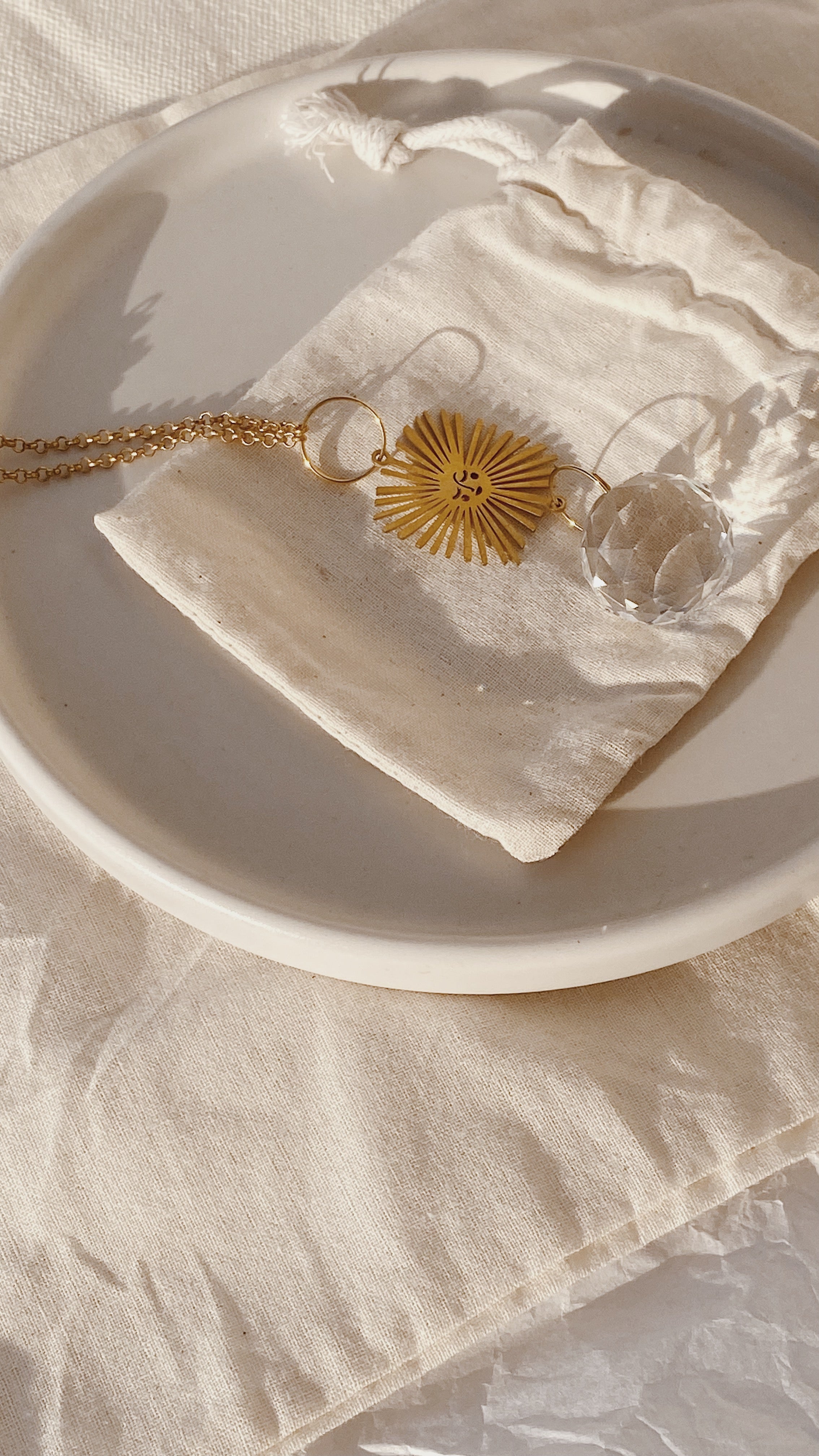 Crystal Suncatcher crafted with brass - Calm Mini