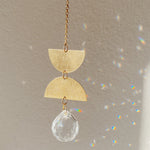 Hanging suncatcher crafted with brass and crystal - Balance Mini