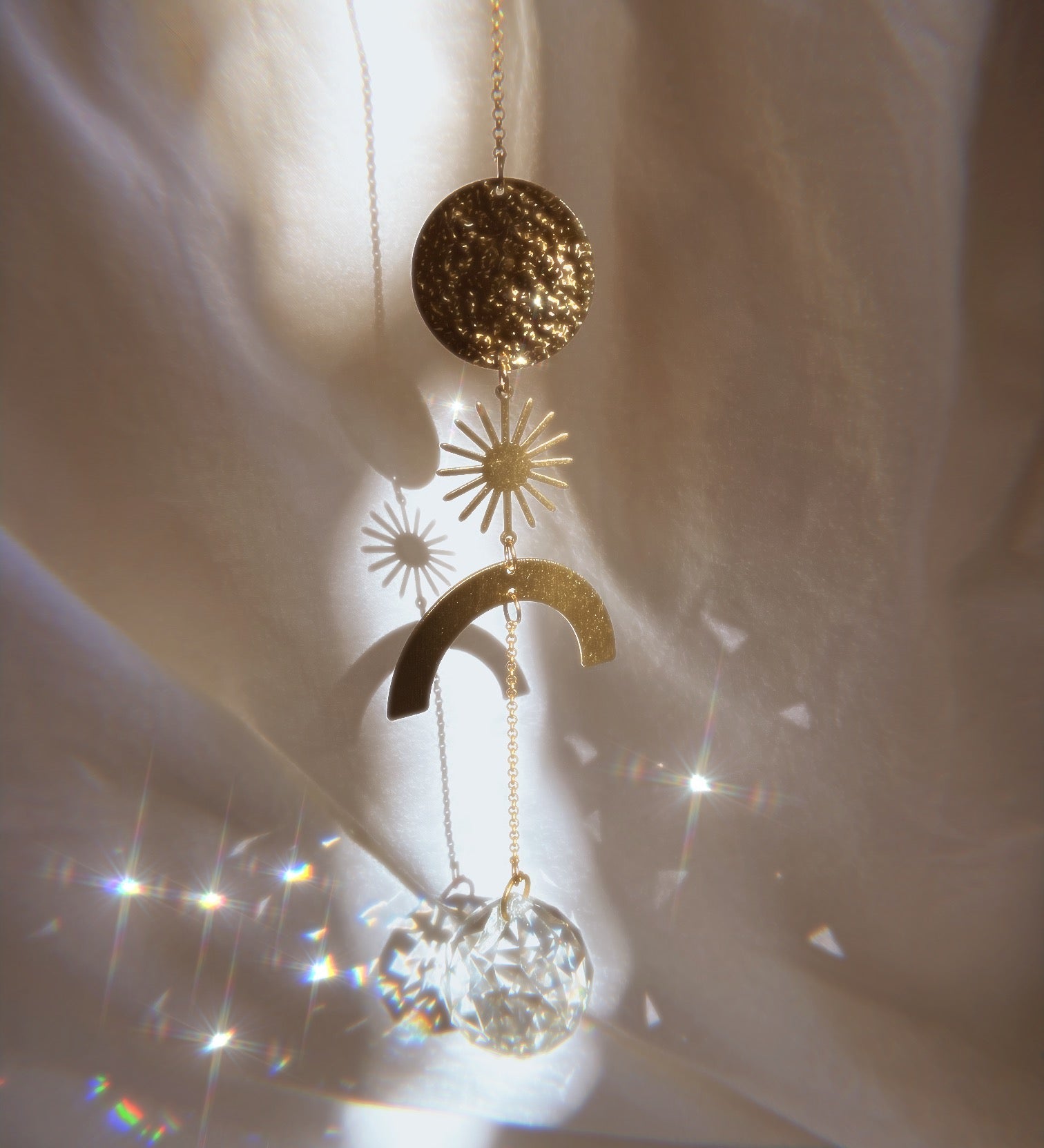 Hanging Crescent Medium Crystal Suncatcher