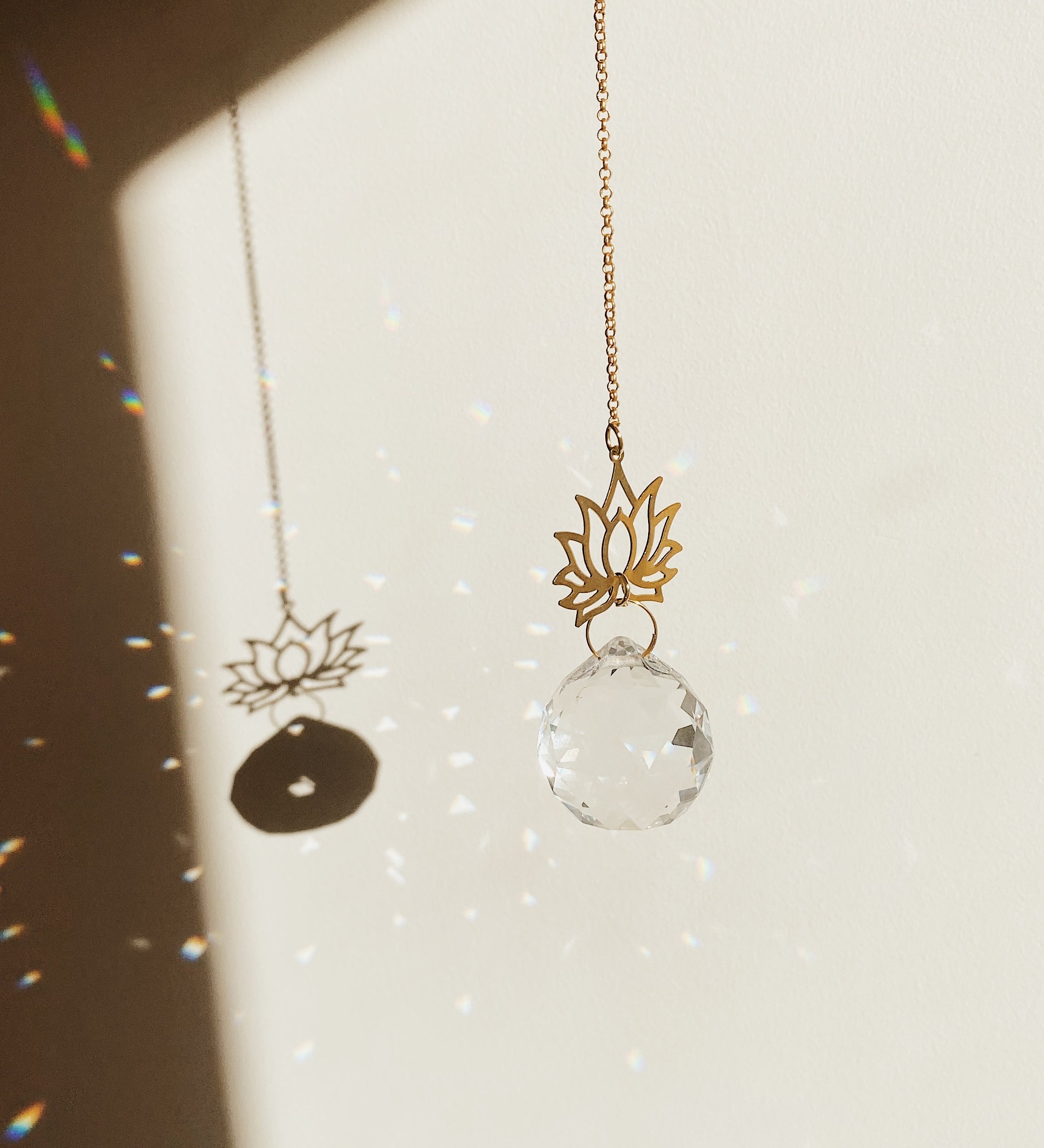 Crystal Suncatcher crafted with brass hanging - Grounding