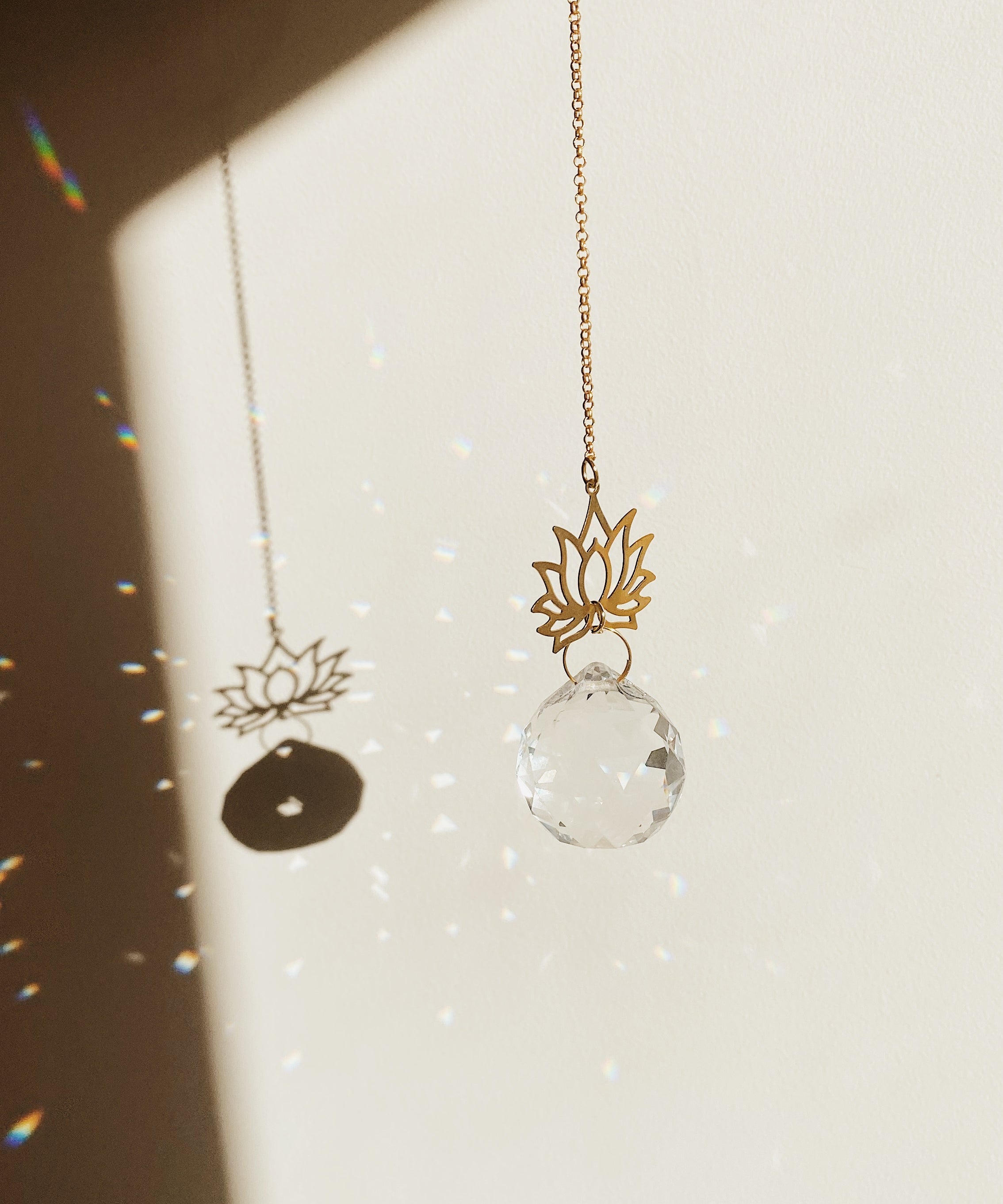 Crystal Suncatcher crafted with brass hanging - Grounding
