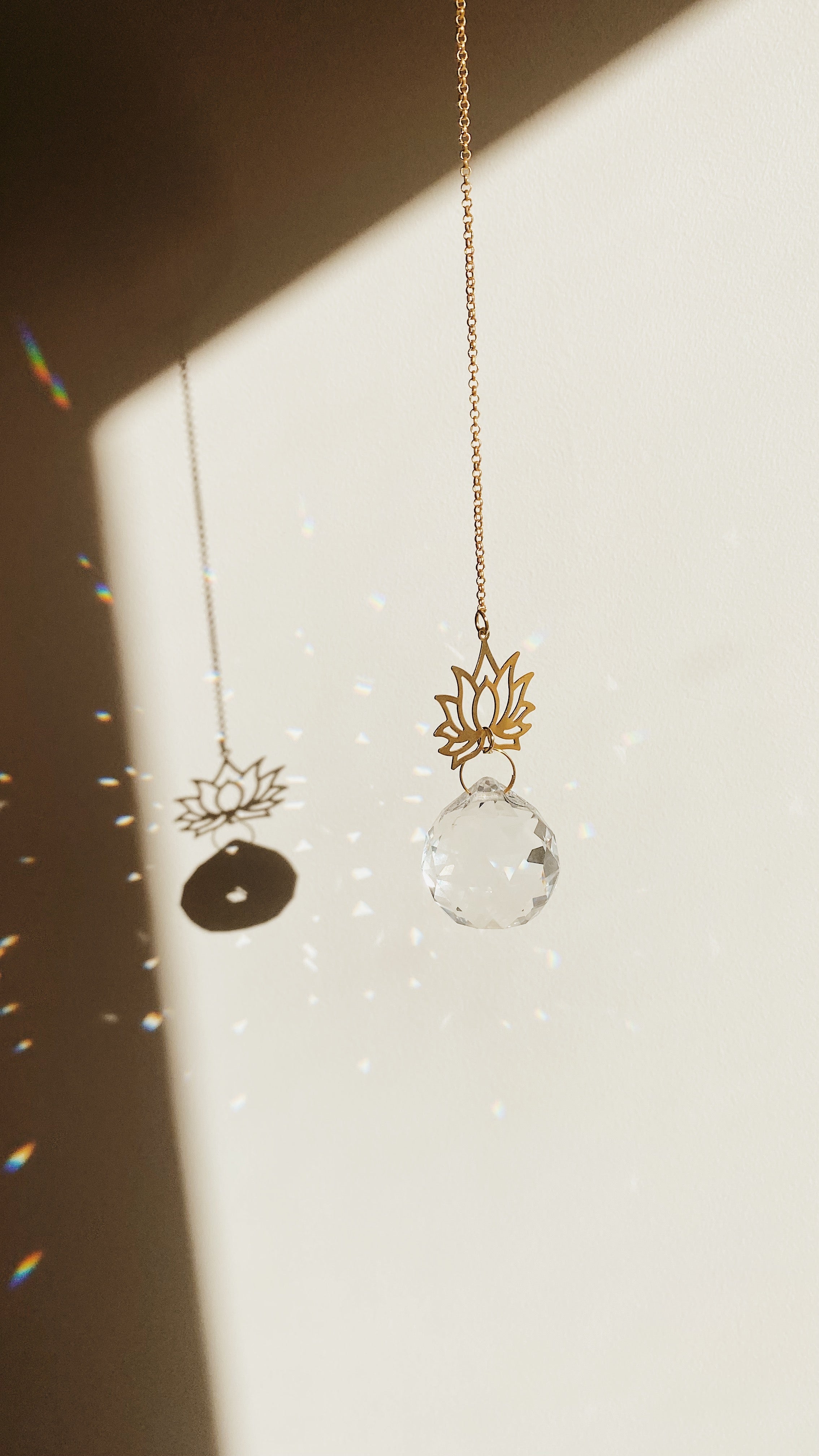 Crystal Suncatcher crafted with brass hanging - Grounding