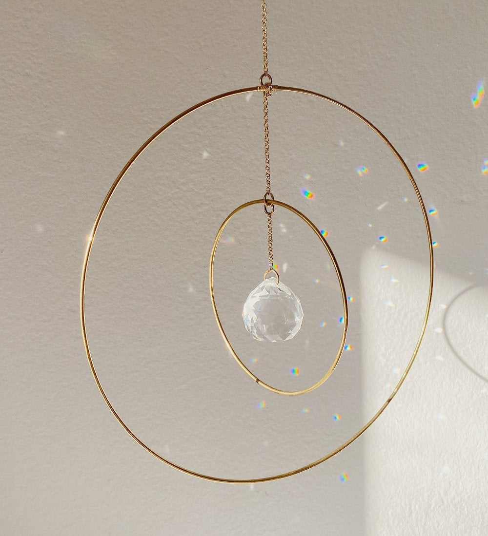 Hanging Universe Large Crystal Suncatcher