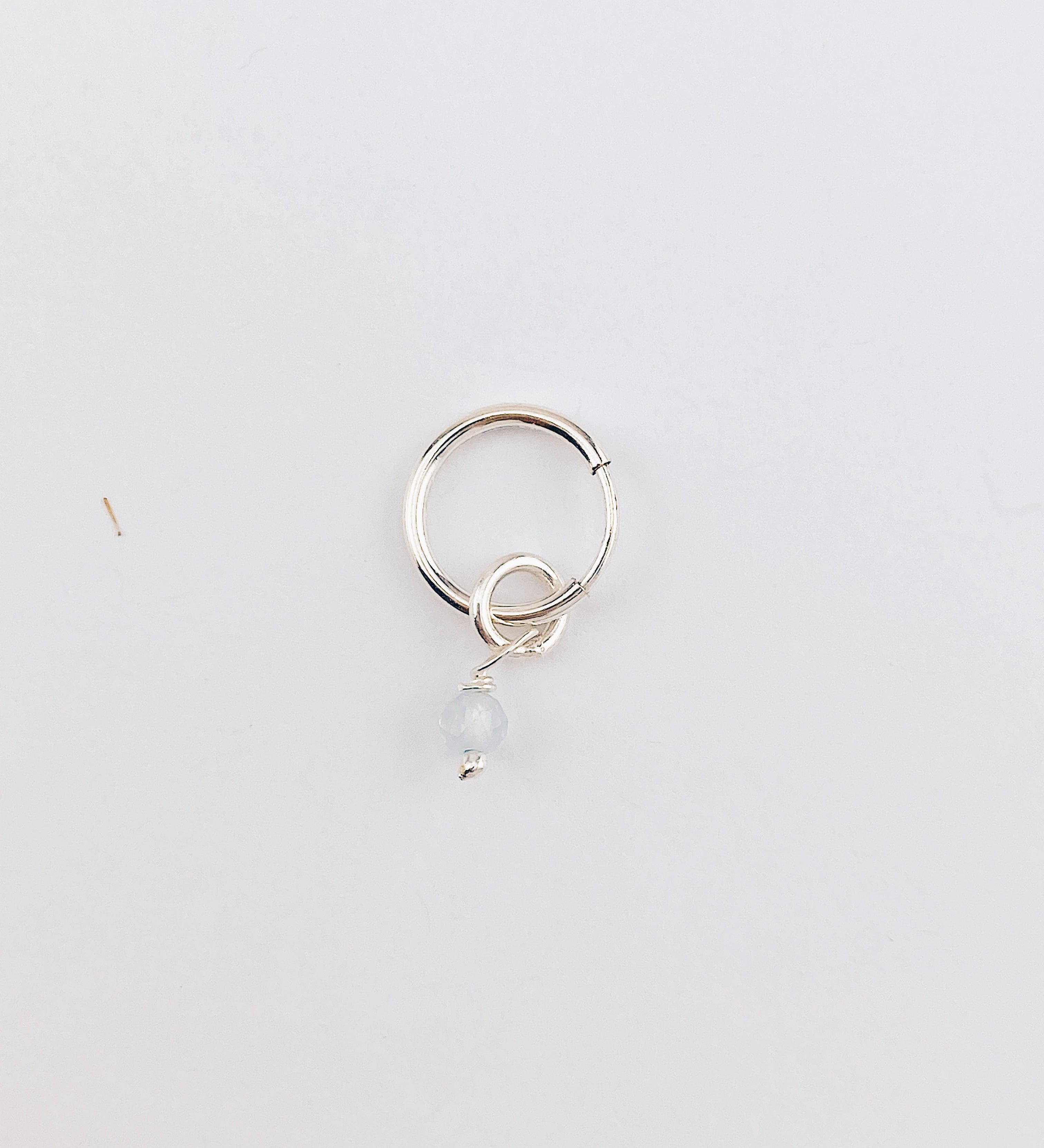 PETIT Gemstone Hoops Silver