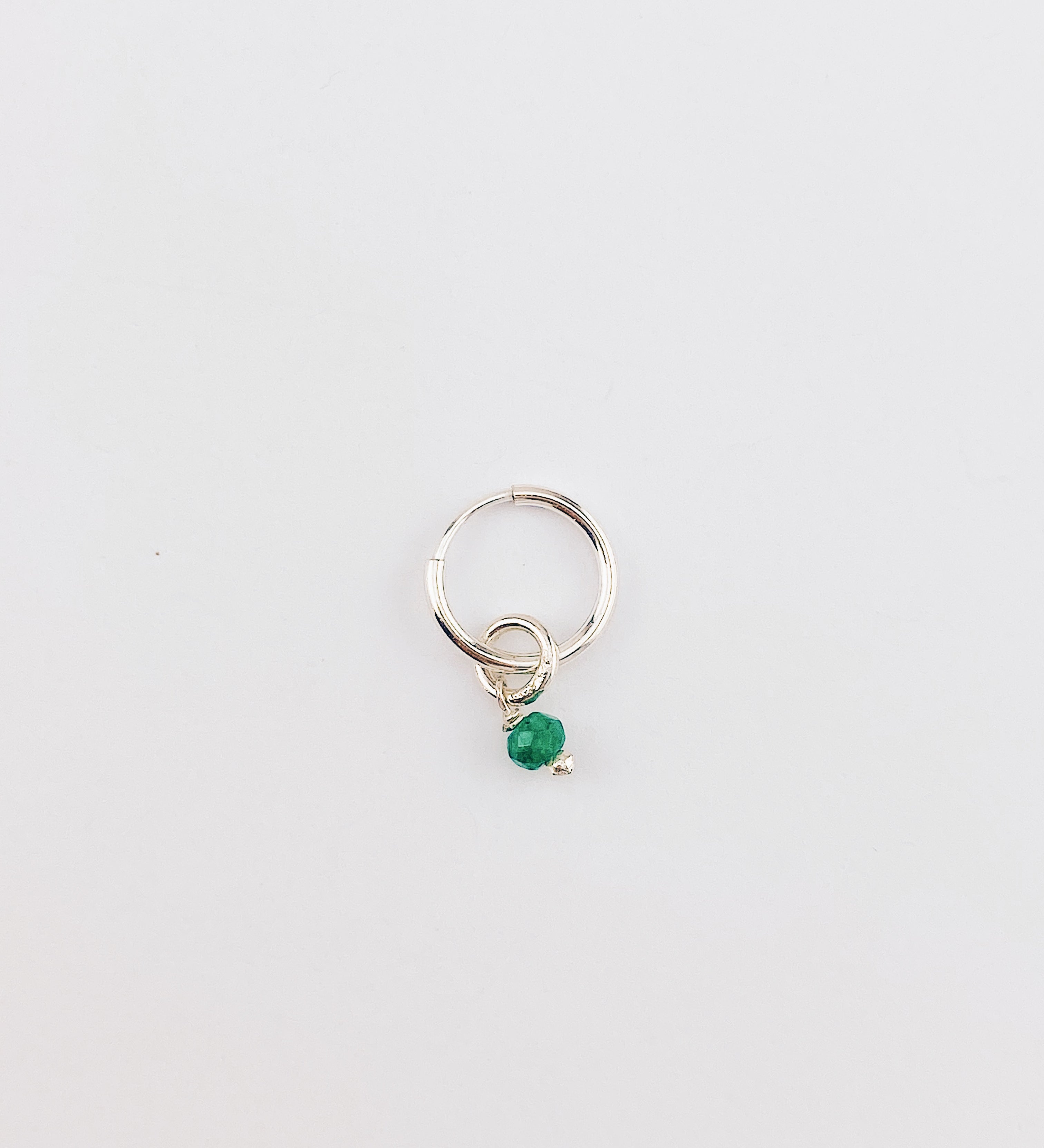 PETIT Gemstone Hoops Silver